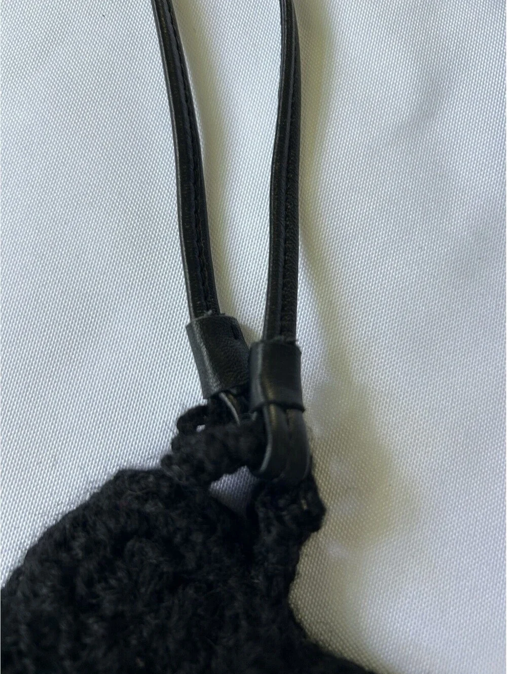 Pre Owned J. Crew Wool Crochet Crossbody Black And White Bag Toggle Closure Boho